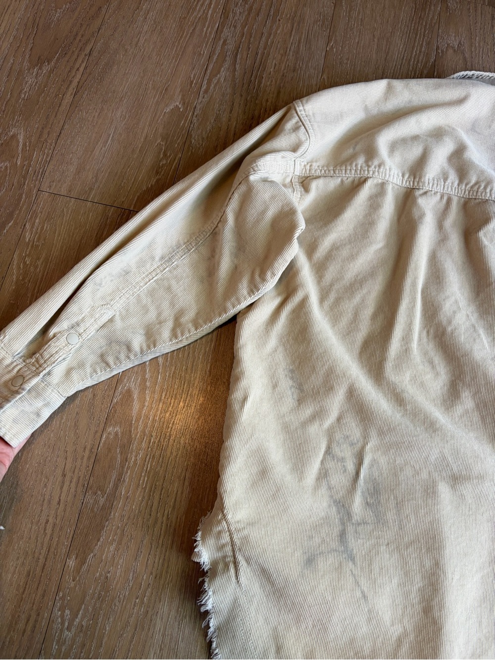 Aerie Lightweight 100% Cotton Corduroy Half-Zip Shirt Jacket - Beige - Picture 6 of 10